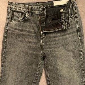 Rag & Bone Black High Rise Ankle Cut Jeans